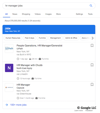 Screenshot Google-Suchergebnis USA