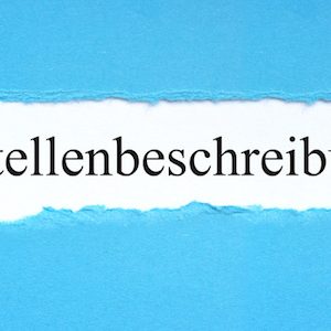 Schild: Stellenbeschreibung